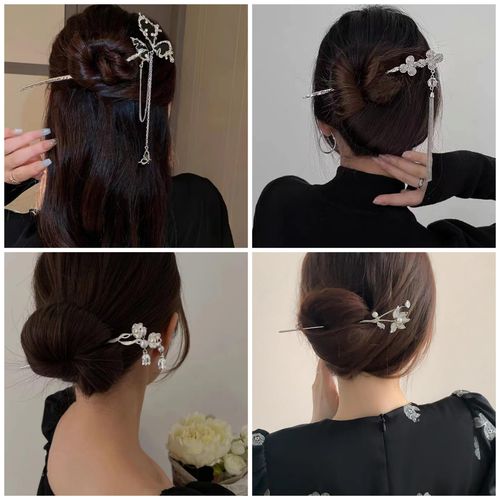 新中式复古发簪小众设计高级感发钗古风简约簪子丸子头盘发发饰女