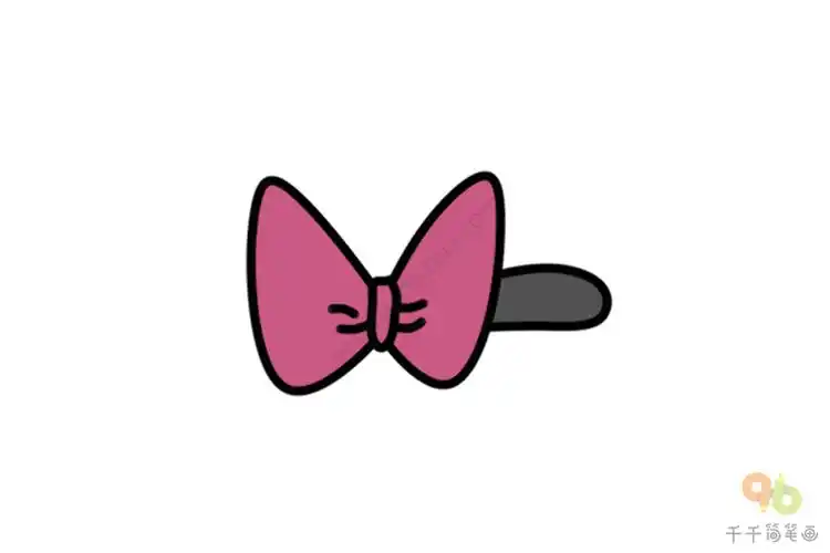 小女孩的发夹简笔画