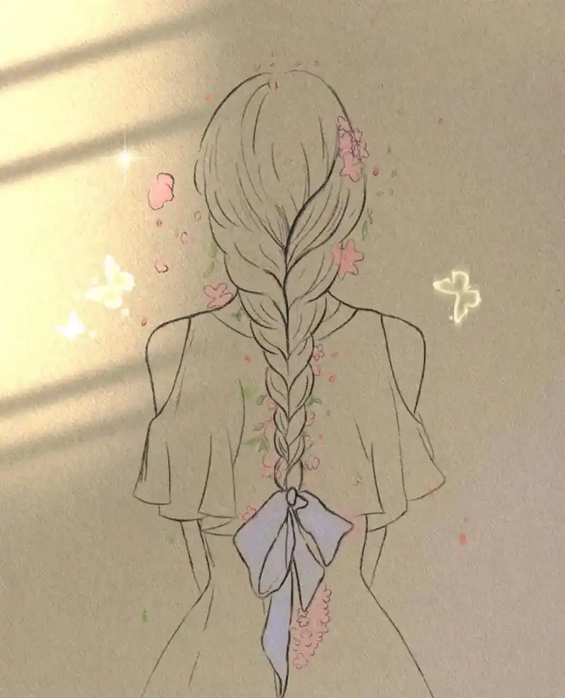 背影画动漫女生绘画简单动漫绘画