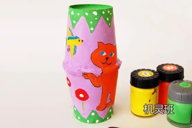 幼儿园用一次性纸杯手工自制打击乐器沙锤(步骤图解)6