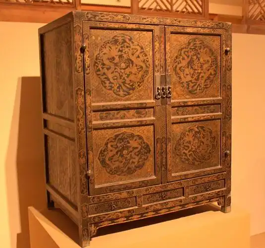 黑漆描金龙纹方角药柜,明万历,现藏中国国家博物馆