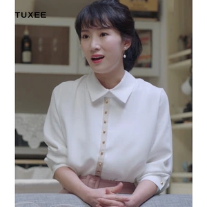正品tuxee都挺好李念朱丽同款衣服2020春季韩版白色宽松衬衫女气