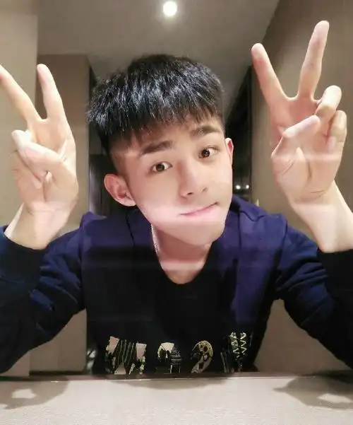 20岁小鲜肉示范两边剃光的黑色发型4