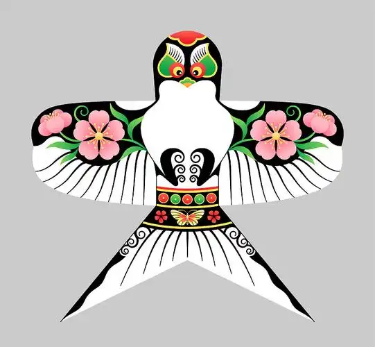 中国风燕子风筝插画图片