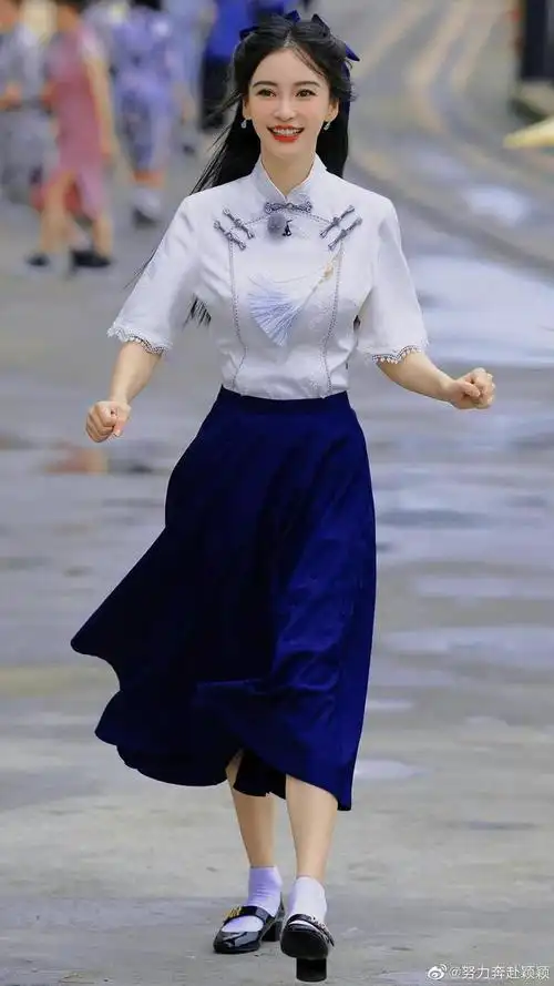 angelababy民国风学生装美丽可爱