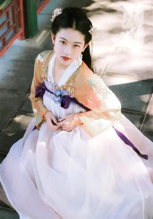 汉服女改良齐胸襦裙 唐装中国风古装 飘逸清新淡雅 汉服女