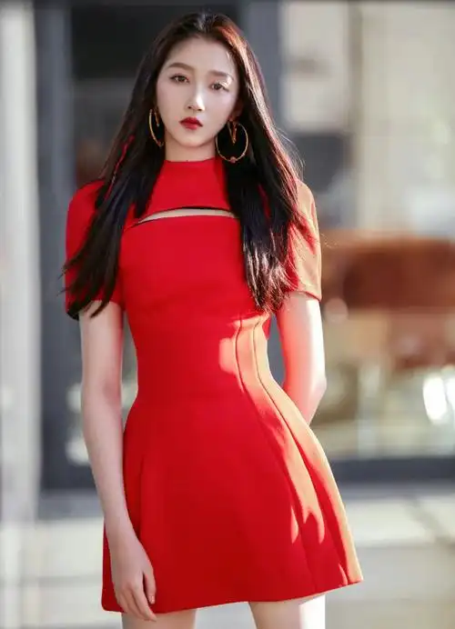 关晓彤和红裙才是绝配