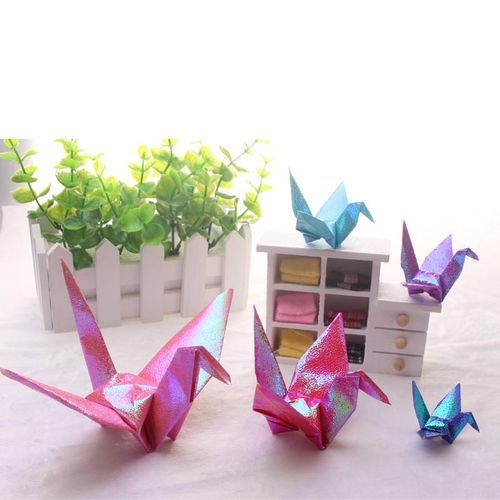 爱惊喜手工制作大尺寸珠光折纸千纸鹤成品婚礼现场布置道具婚庆挂饰品