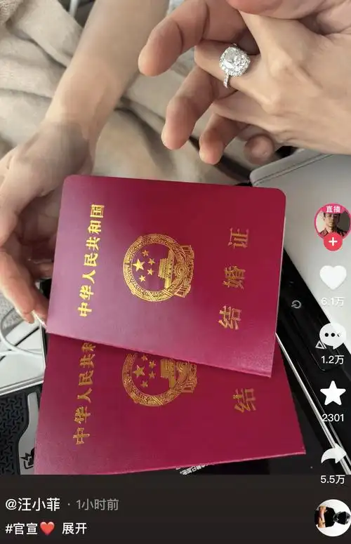 汪小菲官宣再婚晒结婚证_马筱梅_照片_登记