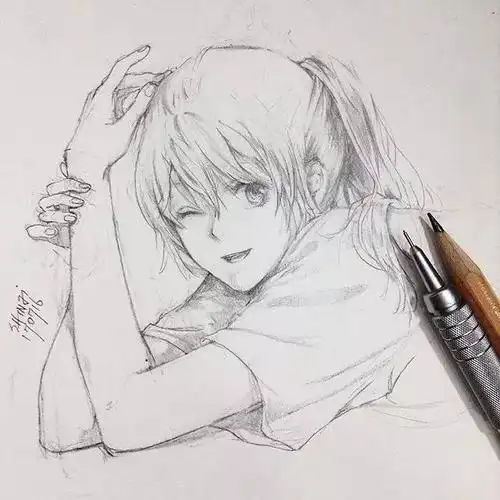 插画师原稿,没了色彩动漫手绘却更加灵动!