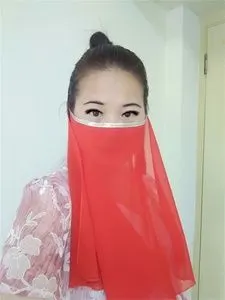 新款古装面纱古代蒙面女侠美女遮脸布雪纺丝巾蒙面巾遮羞布遮容巾