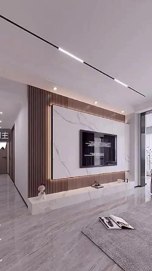 电视背景墙#现代流行的悬空背景墙