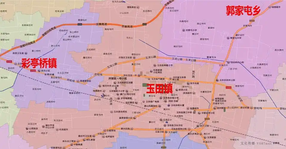 地图2019年河北唐山玉田县百度行政交通旅游乡镇110x130cm其他办公