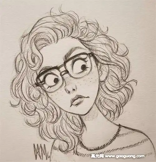 人物肖像铅笔画作品,夸张的人物肖像铅笔画作品