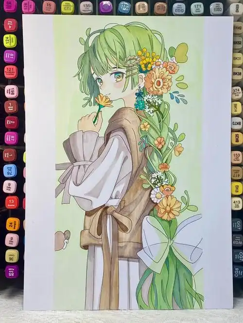 绘画  #手绘  #动漫  #马克笔手绘动漫  #动漫手绘  #动漫女生