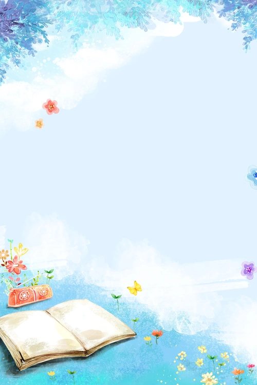 初夏手绘水彩海报背景素材