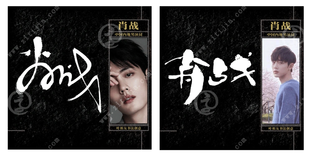 凭借《陈情令》走入大众的视野,肖战名字设计欣赏_字体家