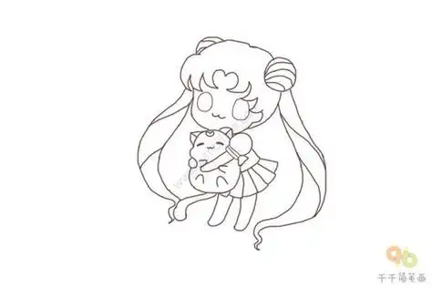 动漫少女简笔画绘画教程,卡通女孩简笔画画法步骤图解这是关于少女简