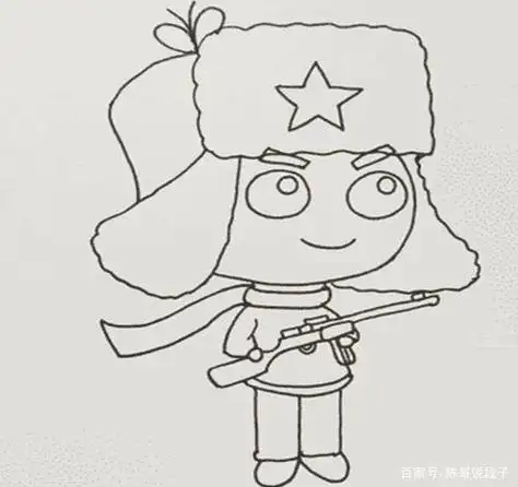 我心心里的英雄简笔画