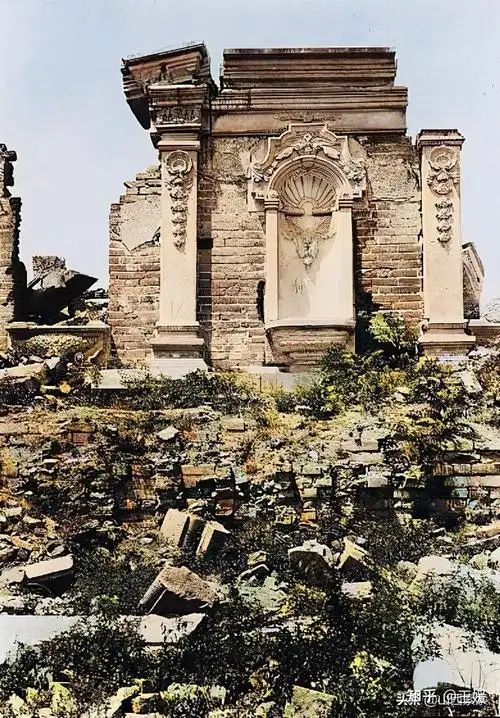 实拍1922年的圆明园彩色老照片太可惜了