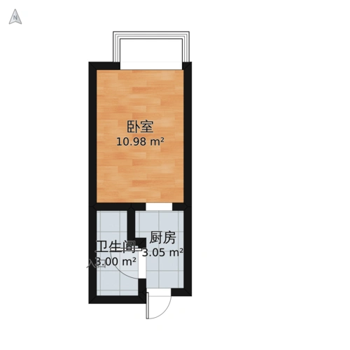 *1室0厅1卫户型图