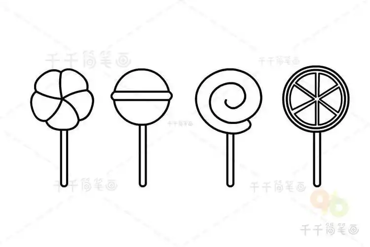 棒棒糖卡通女孩简笔画