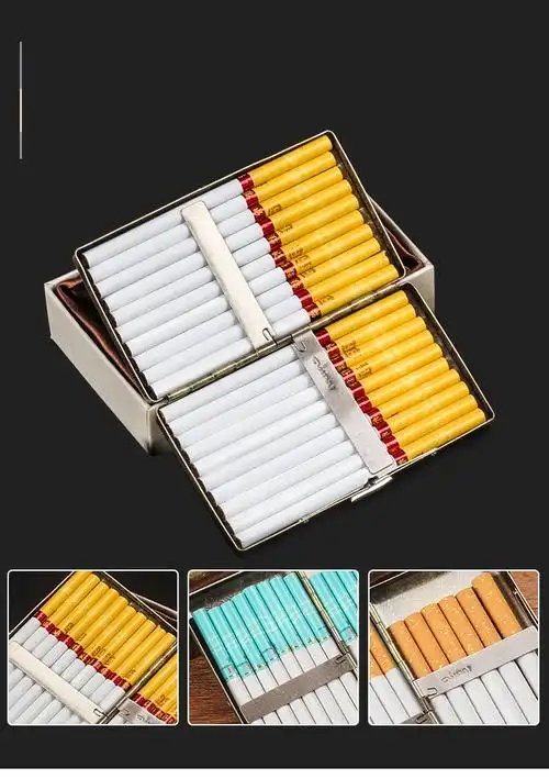 加长细支烟盒20支装男女士细烟香烟盒超薄创意复古青铜烟盒子批发