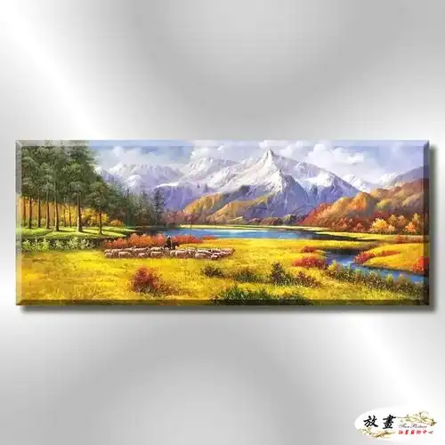 首页 风景油画 乡村风景 乡村野景r234 纯手绘 油画 横幅 黄橙 暖色系