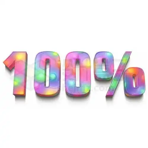3d立体彩色炫光百分之百100艺术字体8584460免抠图片素材免费下载