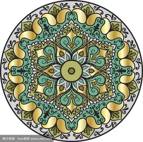 花卉曼荼罗的图画