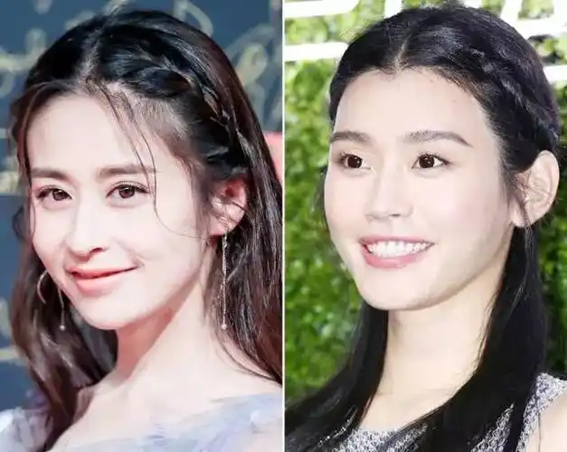 对脸型不自信的,可以像迪丽热巴这样,两侧留下几缕头发修饰脸型.