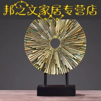 雨嘉欧式圆形摆件家居软装饰品现代创意客厅电视酒柜工艺品玄关摆设