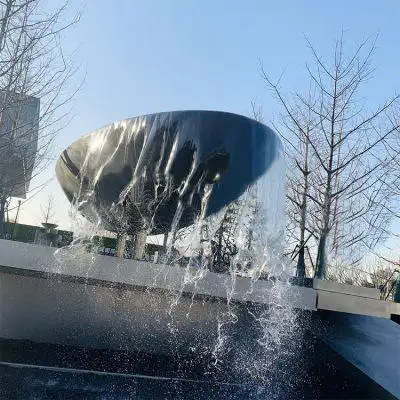 不锈钢水钵瀑布喷泉景观雕塑