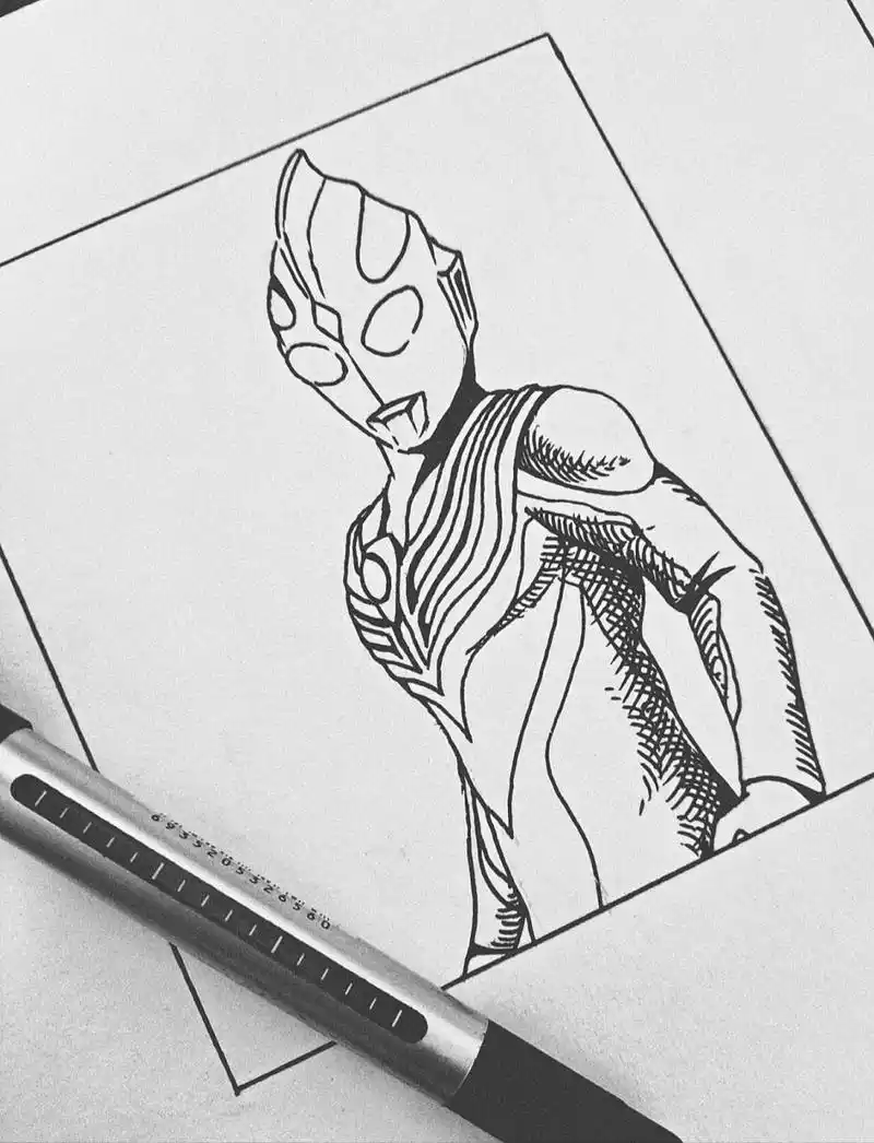 随手画迪迦奥特曼,画完了连我自己都觉得帅 奥特六宫格第二弹,迪迦