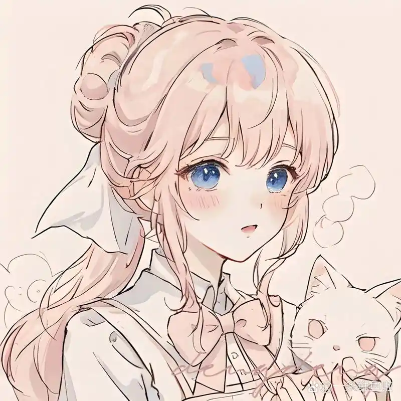 粉色系可爱女生头像|动漫女头|日系简约风