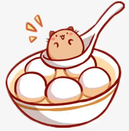 卡通小吃形象汤圆糯米团子