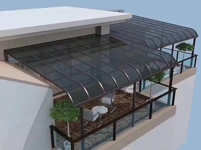 阳光棚庭院防水防嗮顶楼防水蓬耐力板铝合金遮阳棚315平方每平方价格