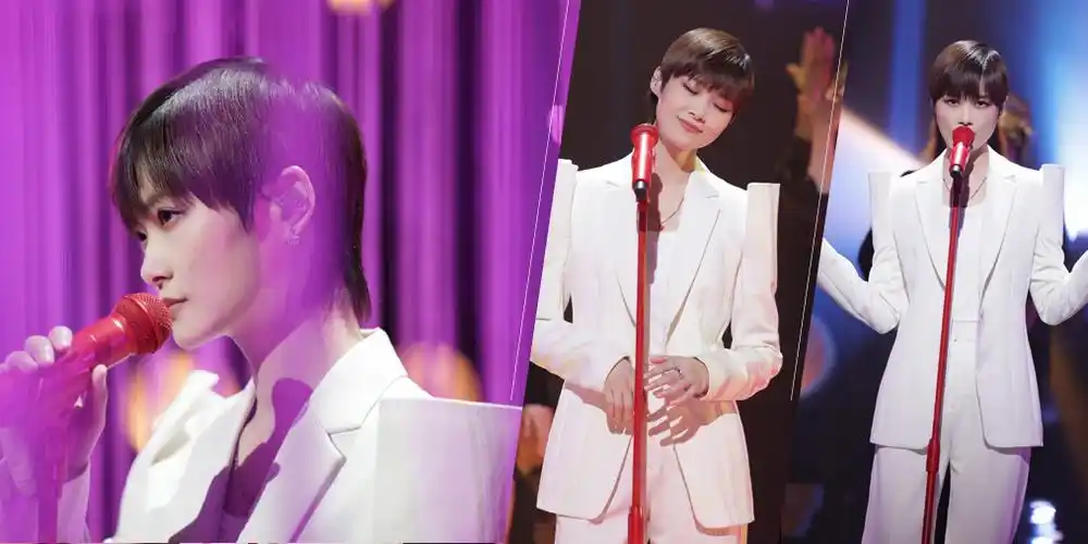 李宇春垫肩白色西装造型气场好强