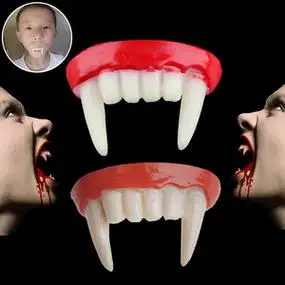 万圣节吸血鬼僵尸假牙cos影视道具恶魔尖牙鬼怪牙齿恐怖搞怪魔鬼