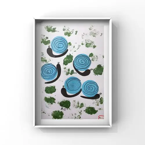 小班创意画《蜗牛》作品展示