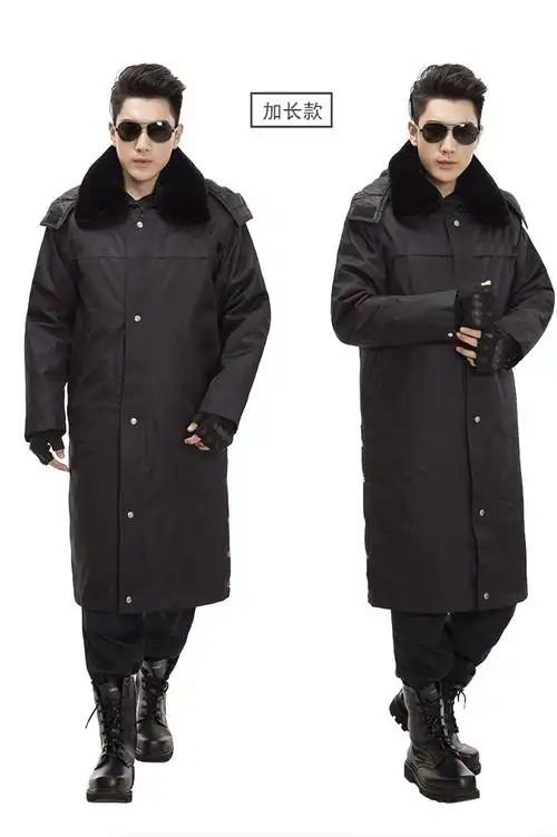 地勤安保维和冬季多功能大衣中长款反光加厚内胆防寒棉袄保安工作制