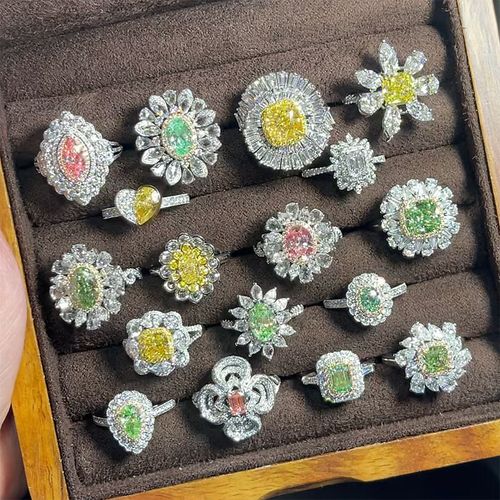 cy宝饰裸钻一克拉钻戒定制耳钉项链各类彩钻黄钻铂金18k金钻石戒