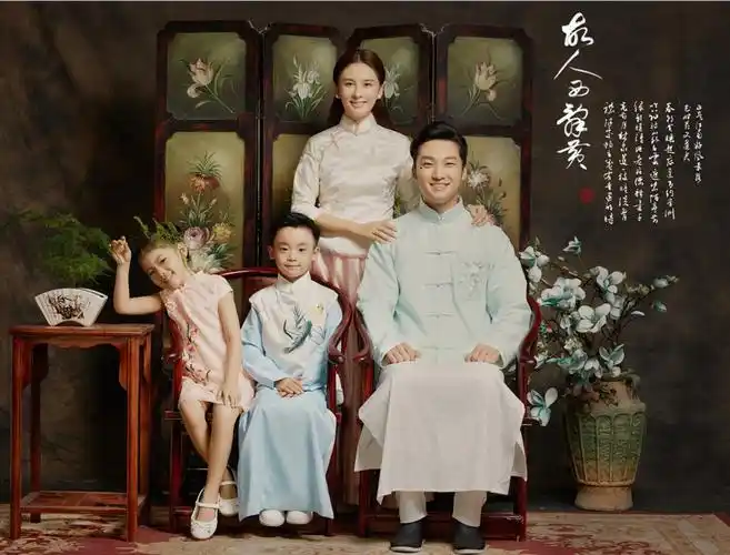 影楼儿童摄影中国风古装一家四口全家福拍照亲子装艺术照写真服装