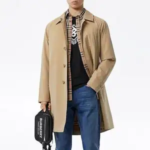追加款折扣韩国代购burberry风衣男复古单排扣商务休闲中长款外套