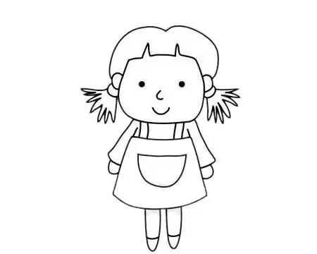 超简单的小女孩简笔画画法步骤图片大全
