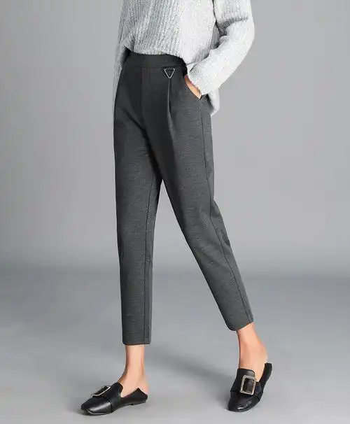 女士裤子宽松休闲女裤2019秋季新款春秋哈伦裤女萝卜裤秋天九分裤