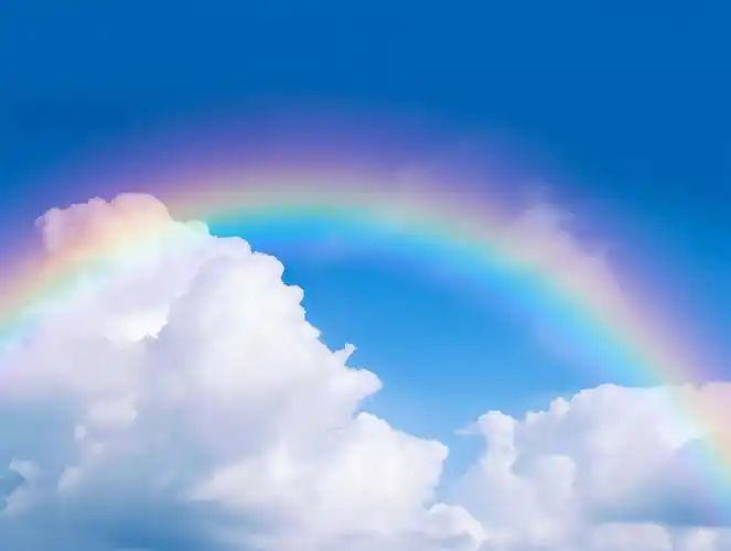 蓝天彩虹背景