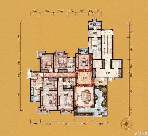 现在主要在售300㎡以上的大平层户型,有毛坯和精装修的