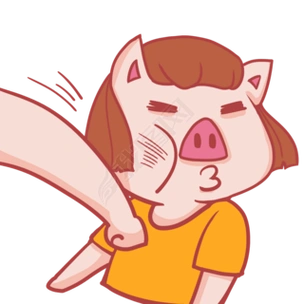 搞笑小猪被打一拳