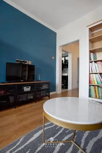 50平小户型两居电视背景墙装修效果图6/14